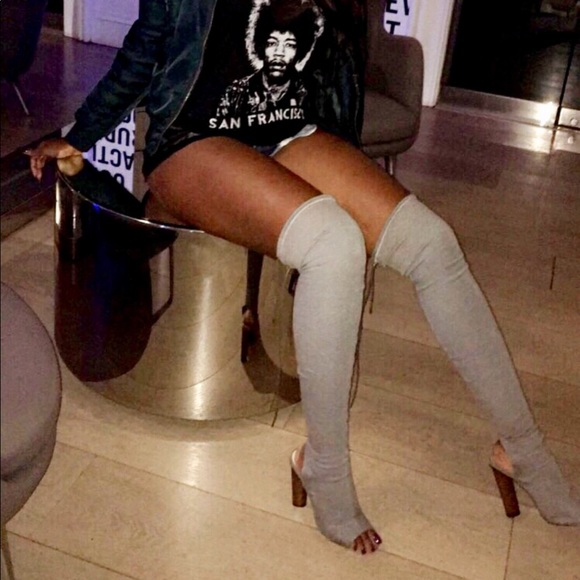 Peeptoe Sock Boots - Picture 2 of 2